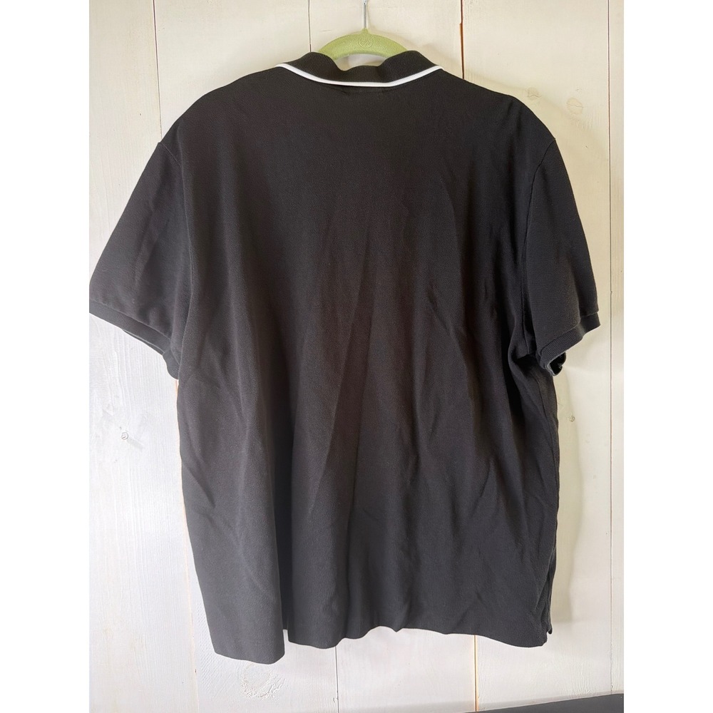 Lacoste Mens Size 7 XXL Black Cotton Pique Tipped Polo Shirt - Picture 2 of 12